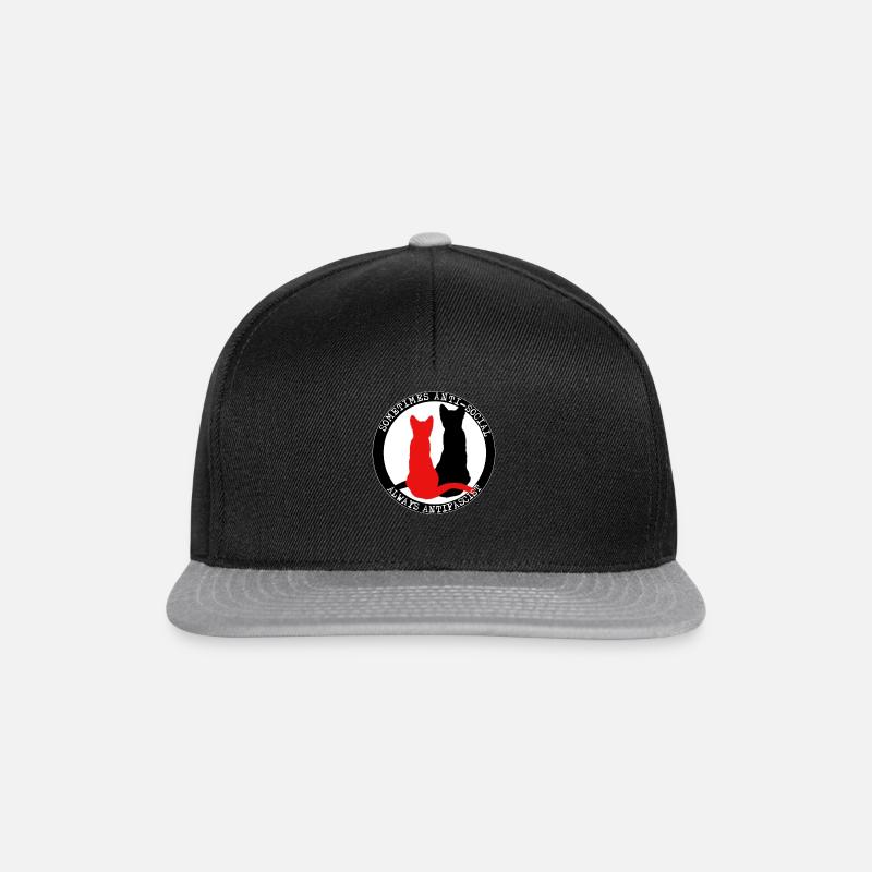 Antifa-Katzen - Snapback Cap - Schwarz/Grau