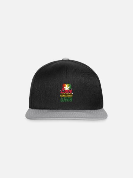 Rasta Weed - Snapback Cap - Schwarz/Grau