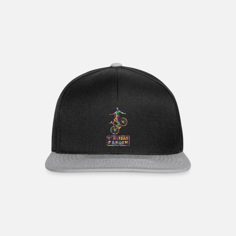 Kunstradfahren - Low Poly - Bunt - Snapback Cap - Schwarz/Grau