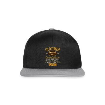 50. Geburtstag Damen Herren Spruch Lustig Geschenk - Snapback Cap - Schwarz/Grau - Vorne
