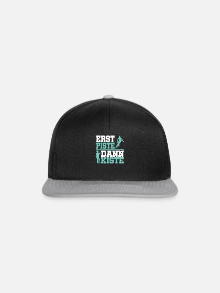 Erst Piste dann Kiste - Snapback Cap - Schwarz/Grau