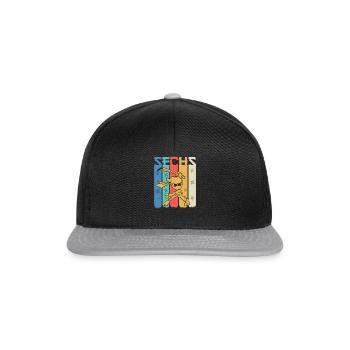 Ninja 6 Sechster Geburtstag 6 Jahre - Snapback Cap - Schwarz/Grau - Vorne