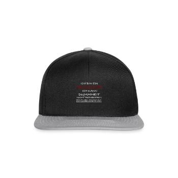 Mechaniker Spruch - Snapback Cap - Schwarz/Grau - Vorne