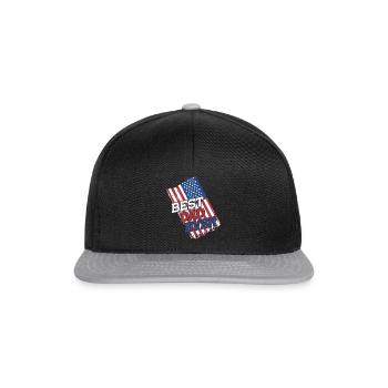 Meilleur papa patriotique de tous les temps Fête des Pères - Casquette snapback - noir/gris - Devant