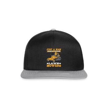 Just a Man who Loves Lawn Mowers Lawn Care - Snapback Cap - black/grey - Front