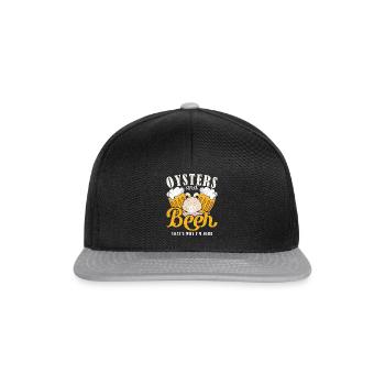 Oysters and Beer thats why Im Here Austern - Snapback Cap - black/grey - Front