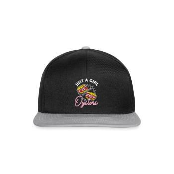 Just a Girl who Loves Oysters Austern - Snapback Cap - black/grey - Front