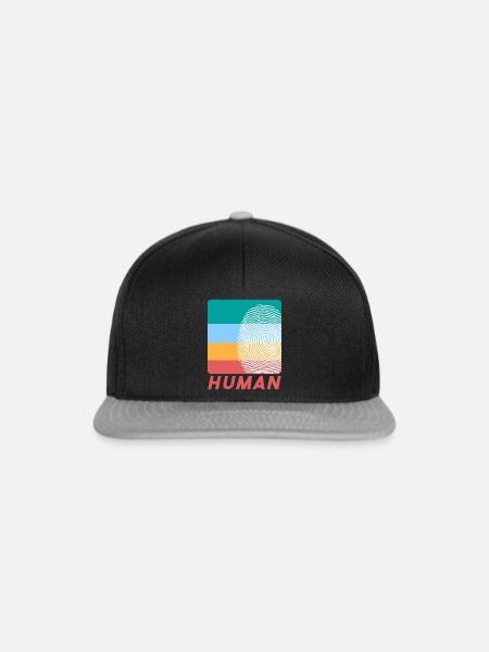Human Fingerprints - Snapback Cap - Schwarz/Grau