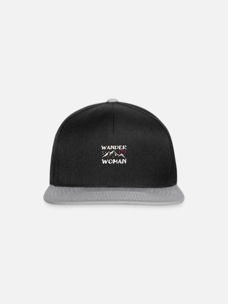 Wander Woman Wanderer Bergsteiger lustiges - Snapback Cap - Schwarz/Grau