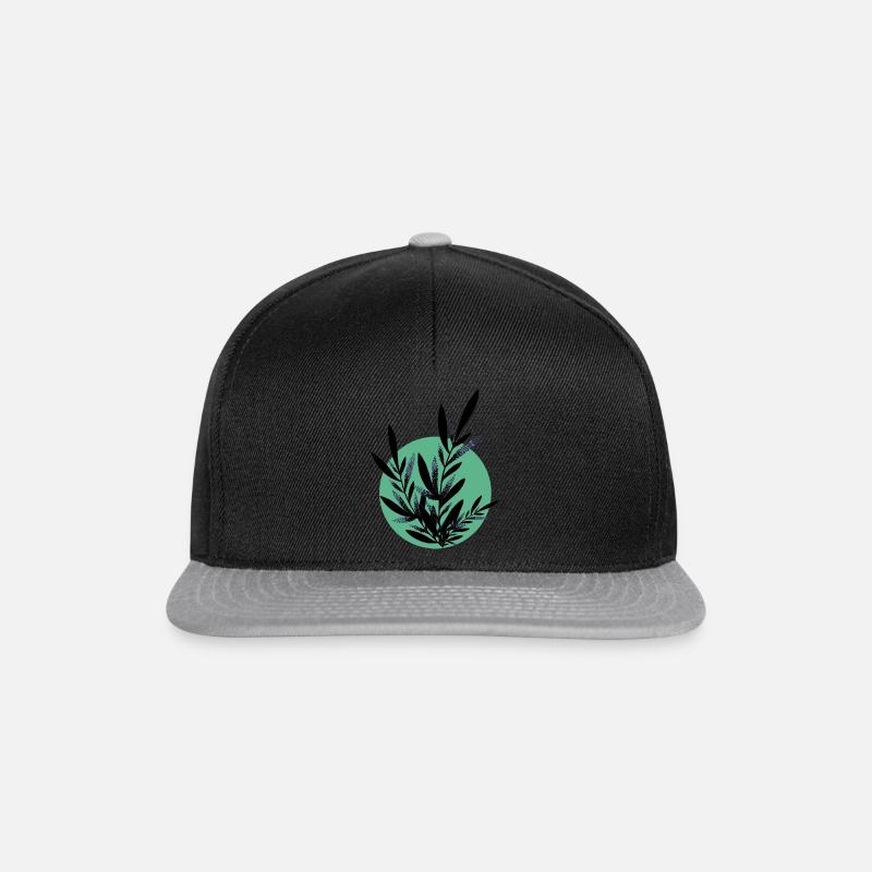 Pflanzen Anime Design - Snapback Cap - Schwarz/Grau