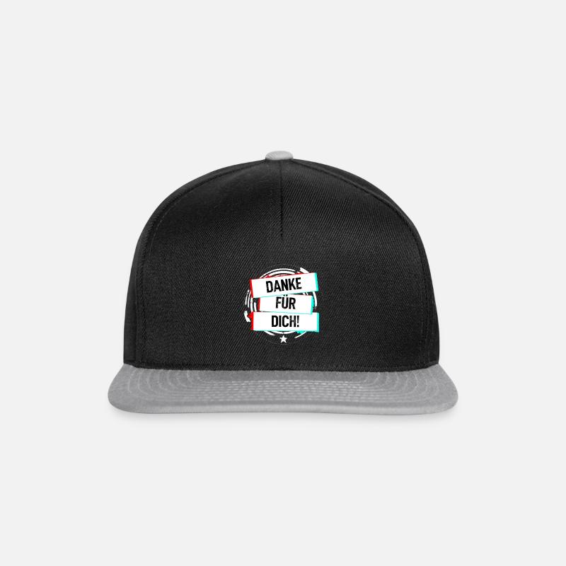 Danke Für Dich! - Danke, dass Du da bist. - Snapback Cap - Schwarz/Grau
