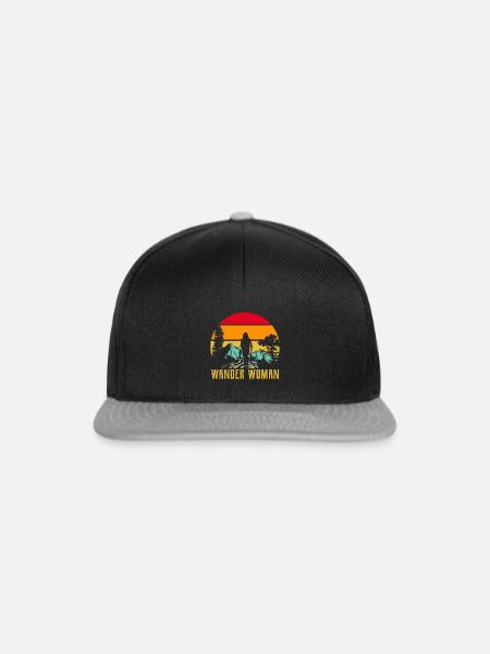 Wander Woman Wanderer Bergsteiger lustiges - Snapback Cap - Schwarz/Grau