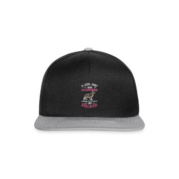Berger Allemand Fille Chien Cadeau pour Animal de Compagnie - Casquette snapback - noir/gris - Devant