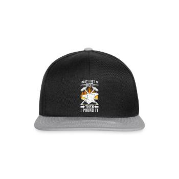Schmied Schmieden Amboss - Snapback Cap - Schwarz/Grau - Vorne