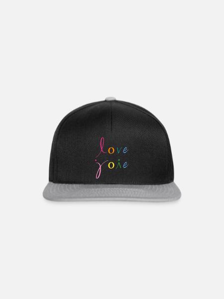 Liebe Freude - Snapback Cap - Schwarz/Grau