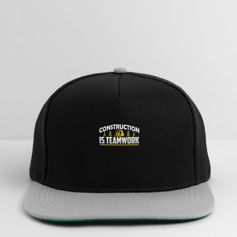 Construction work is teamwork Teamwork Construction site construction Snapback Cap