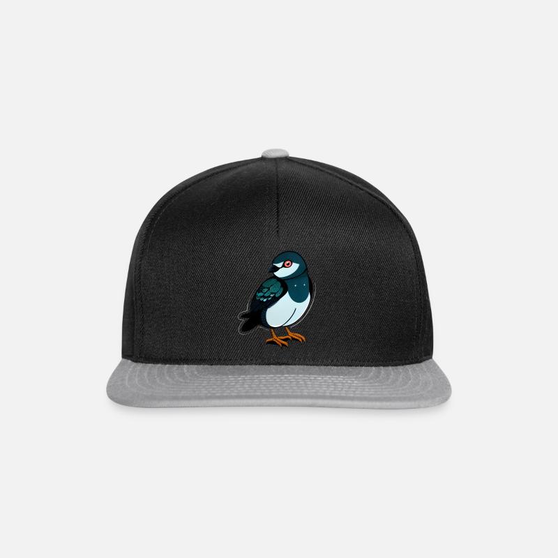 Vogel Sticker - Snapback Cap - Schwarz/Grau