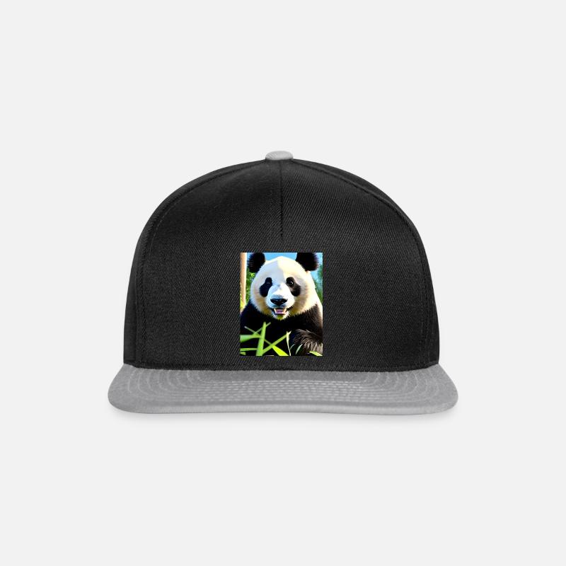 Panda Bear - Snapback Cap - black/grey