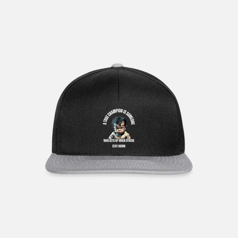 A true champion is someone Alfred - Snapback Cap - Schwarz/Grau