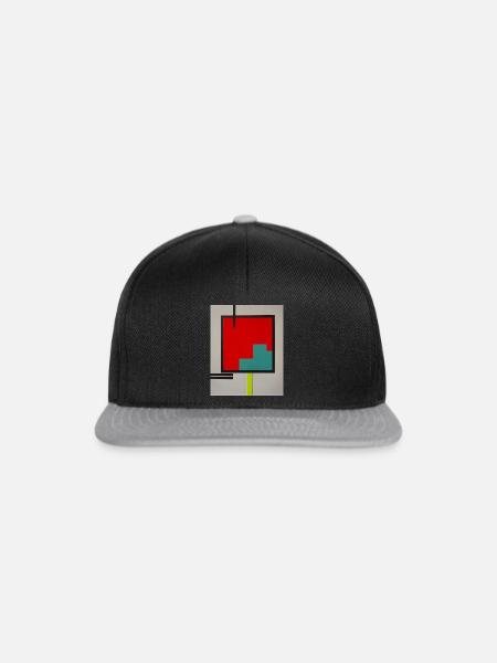 collage - künstlerisches Bild - Snapback Cap - Schwarz/Grau