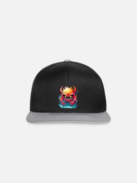 Gruselige Halloween-Monster - Snapback Cap - Schwarz/Grau