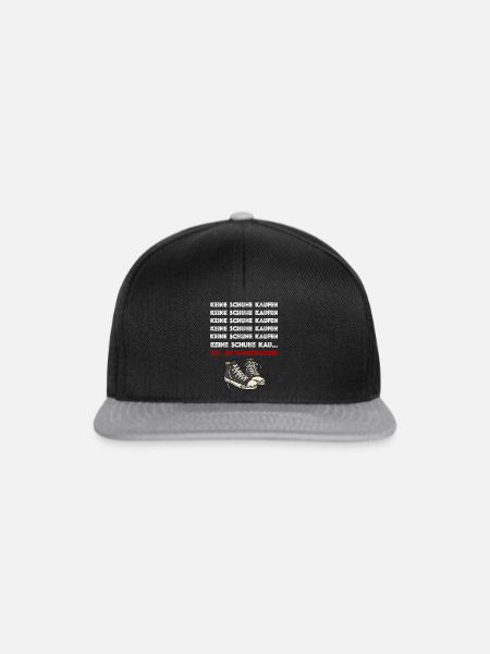 Oh ne Handtashe | Sneaker, Schuhe, lustige Sprüche - Snapback Cap - Schwarz/Grau