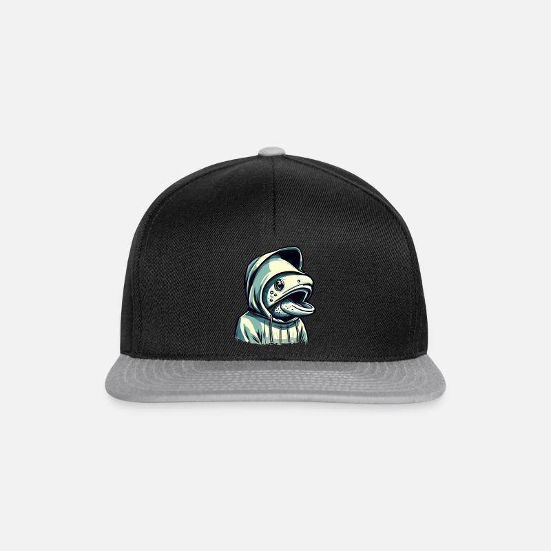 Fish Head Trout - Snapback Cap - black/grey