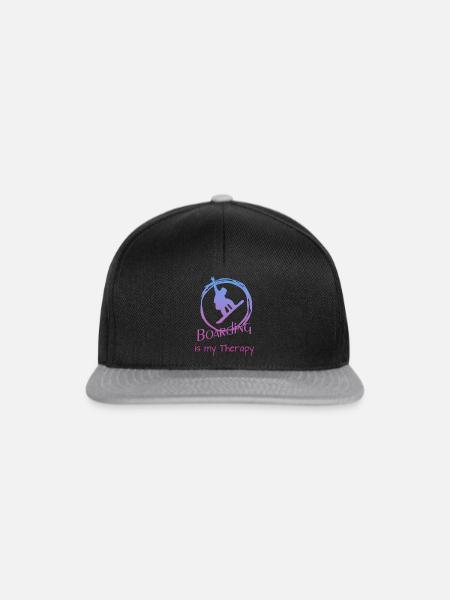 Boarding Snowboarding - Snapback Cap - Schwarz/Grau