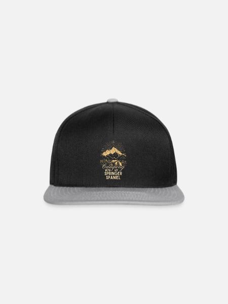 Springer Spaniel Camping - Snapback Cap - Schwarz/Grau
