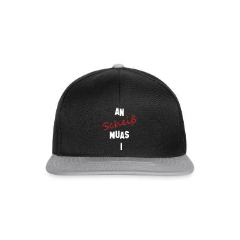 an scheiß muas i - Snapback Cap - Schwarz/Grau - Vorne