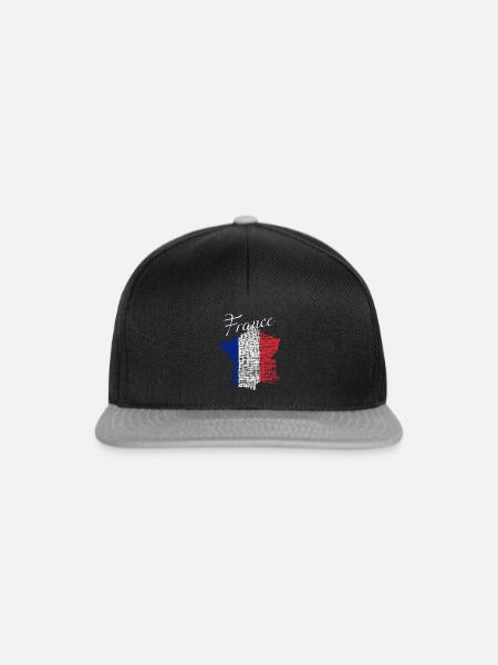 Frankreich France - Snapback Cap - Schwarz/Grau