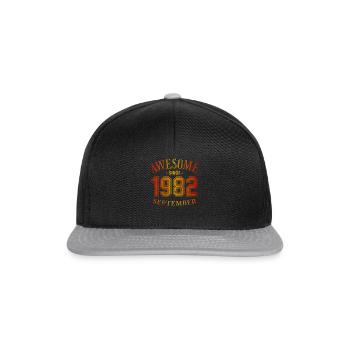 Septembre 1982 - Anniversaire de septembre - Casquette snapback - noir/gris - Devant