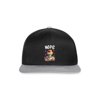 Dinosaur Saying Nope for Boys and Girls - Snapback Cap - black/grey - Front