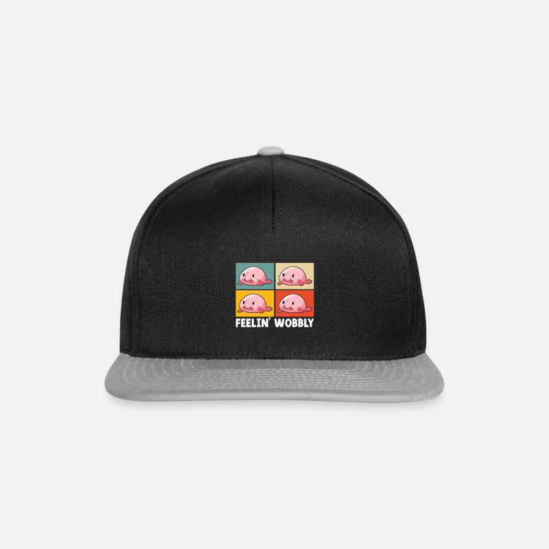 Poisson blob mignon poisson laid - Casquette snapback - noir/gris