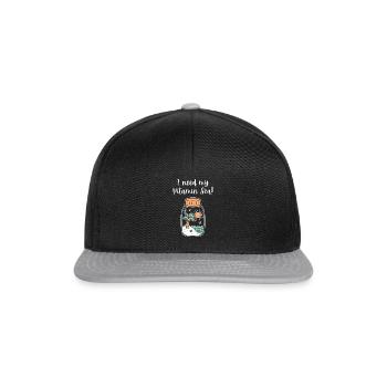 J’ai besoin de ma vitamine mer plage en bouteille drôle - Casquette snapback - noir/gris - Devant