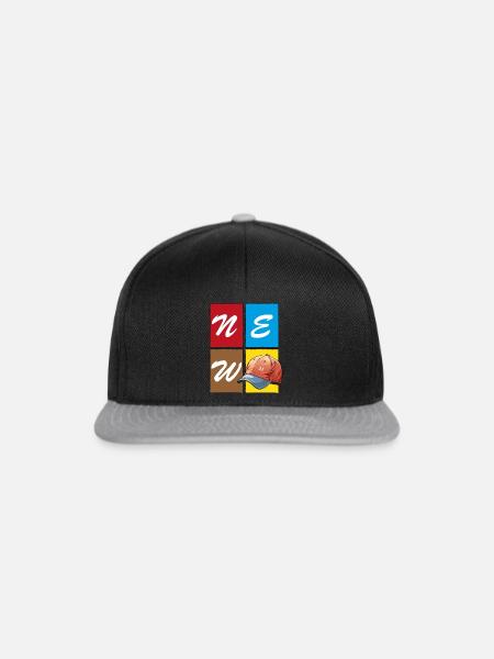 Viereck Shirt 4 - Snapback Cap - Schwarz/Grau