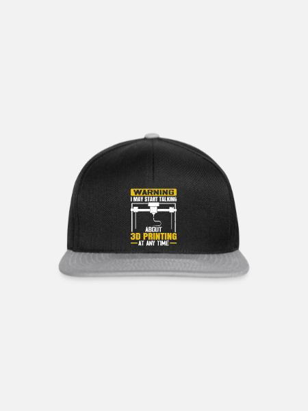 3D-Druck Digitaler 3D-Drucker Maker - Snapback Cap - Schwarz/Grau