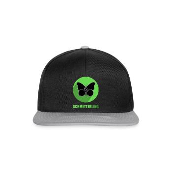Smash-Schmetterling Geschenk für Tischtennisfreund - Snapback Cap - Schwarz/Grau - Vorne