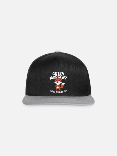 Guten Morgen - Ganz dünnes Eis mit Lustige Tiere - Snapback Cap - Schwarz/Grau