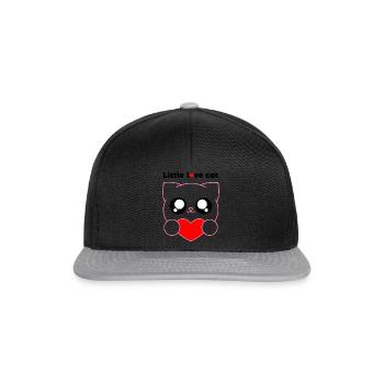 little love cat tranparent - Casquette snapback - noir/gris - Devant