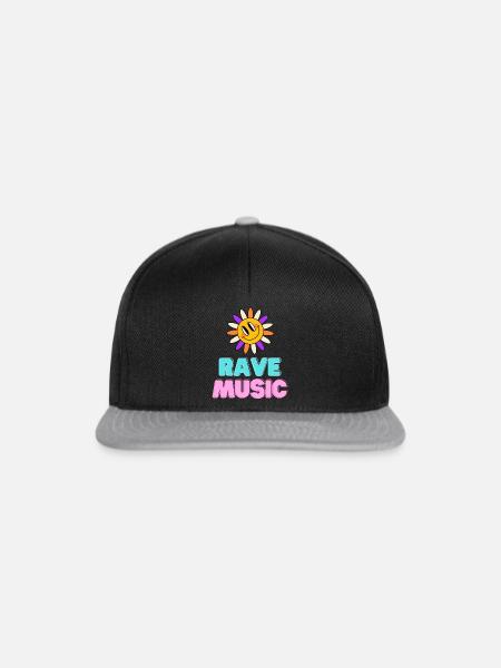 Sunshine Rave Musik Neon-Design - Snapback Cap - Schwarz/Grau