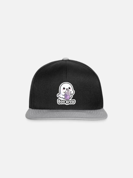 Kawaii Boo Brew Geist - Snapback Cap - Schwarz/Grau