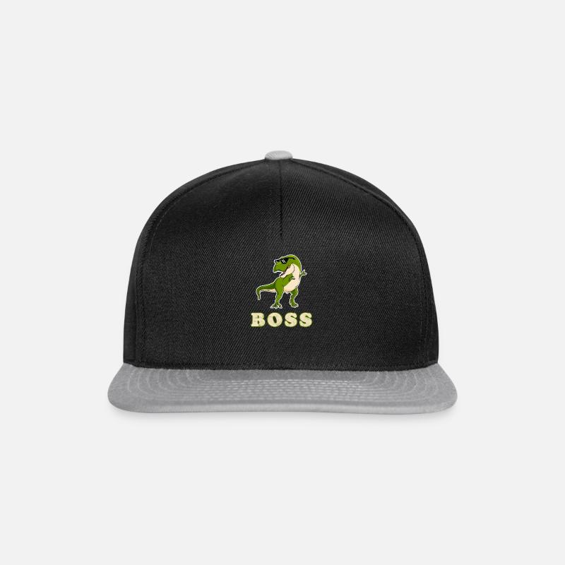 Dabbing T-Rex Boss cool Dino Chef Vater Geschenk - Snapback Cap - Schwarz/Grau