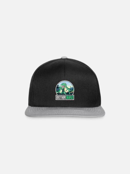 Brothersaurus TRex Dinosaurier Saurus Bruder - Snapback Cap - Schwarz/Grau