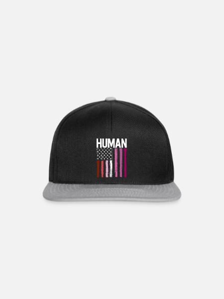 Lesbian Pride Shirt Mensch LGBT Regenbogen Amerikaner - Snapback Cap - Schwarz/Grau