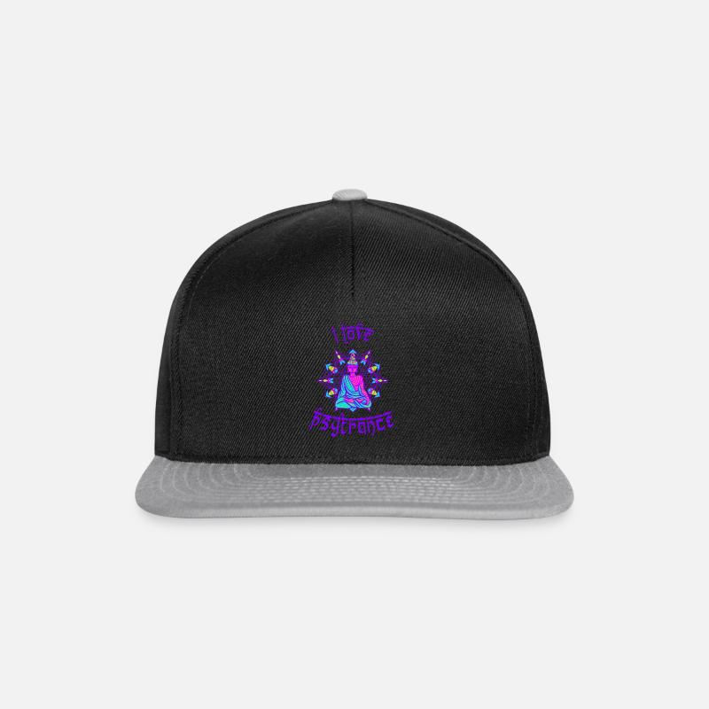 I love Psytrance Buddha psychedelic rave goa - Snapback Cap - black/grey