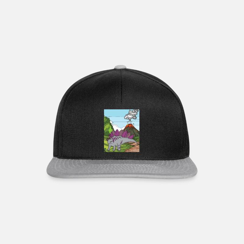 Time Dino Volcano Eruption Nature - Snapback Cap - black/grey