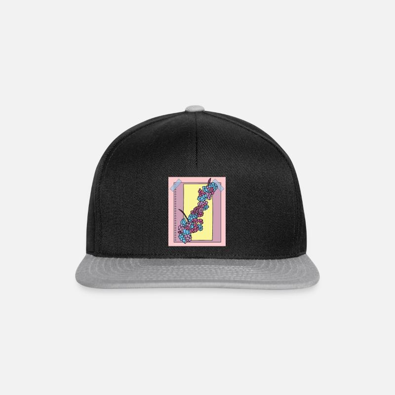 Vintage Blumen Orchideen Bunt - Snapback Cap - Schwarz/Grau