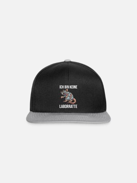 Ich bin keine Laborratte Gegen Tierversuche - Snapback Cap - Schwarz/Grau