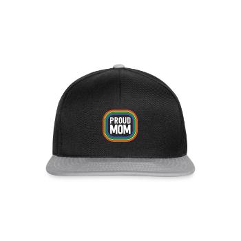 Stolze Mutter mit Pride Mutter Gay Pride Zeug LGBT - Snapback Cap - Schwarz/Grau - Vorne